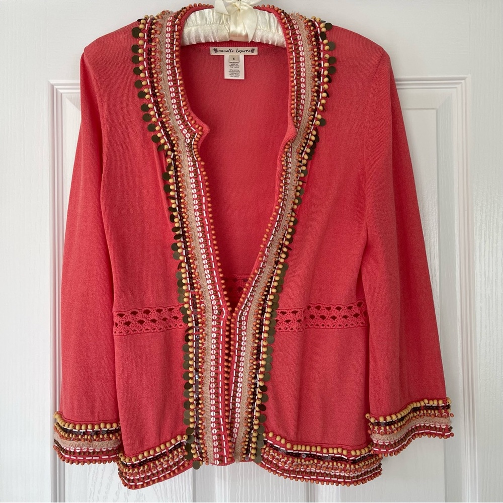 Nanette Lepore cardigan with hand beaded details